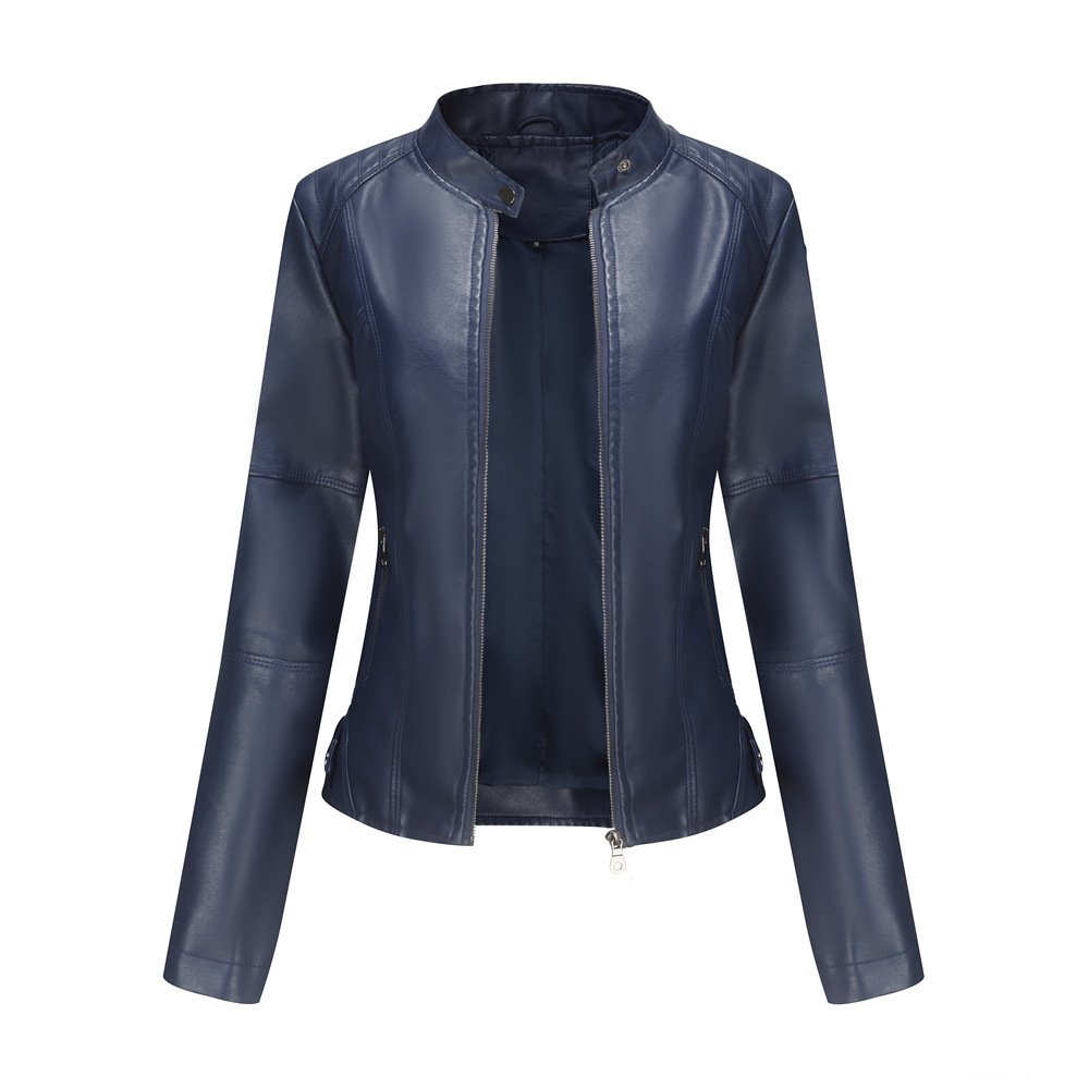 Women's Zip-up Leather Jackets - Image 3