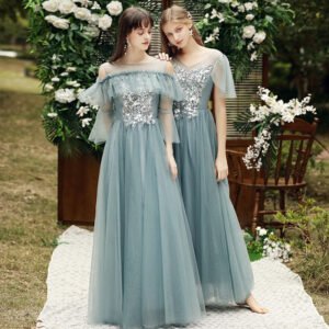 Sister Group Wedding Dress Long Graduation Dress