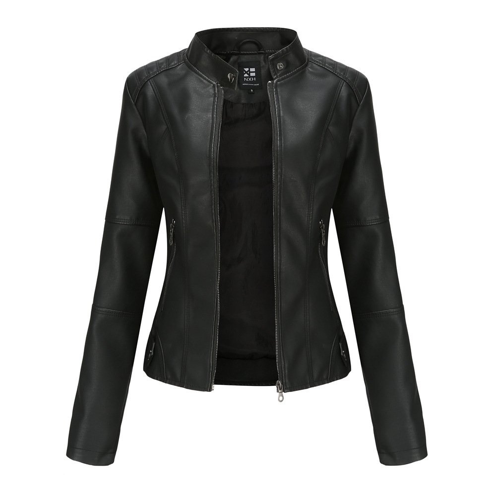 Women's Zip-up Leather Jackets - Image 8