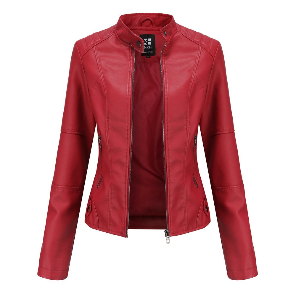 Women's Zip-up Leather Jackets - Image 2
