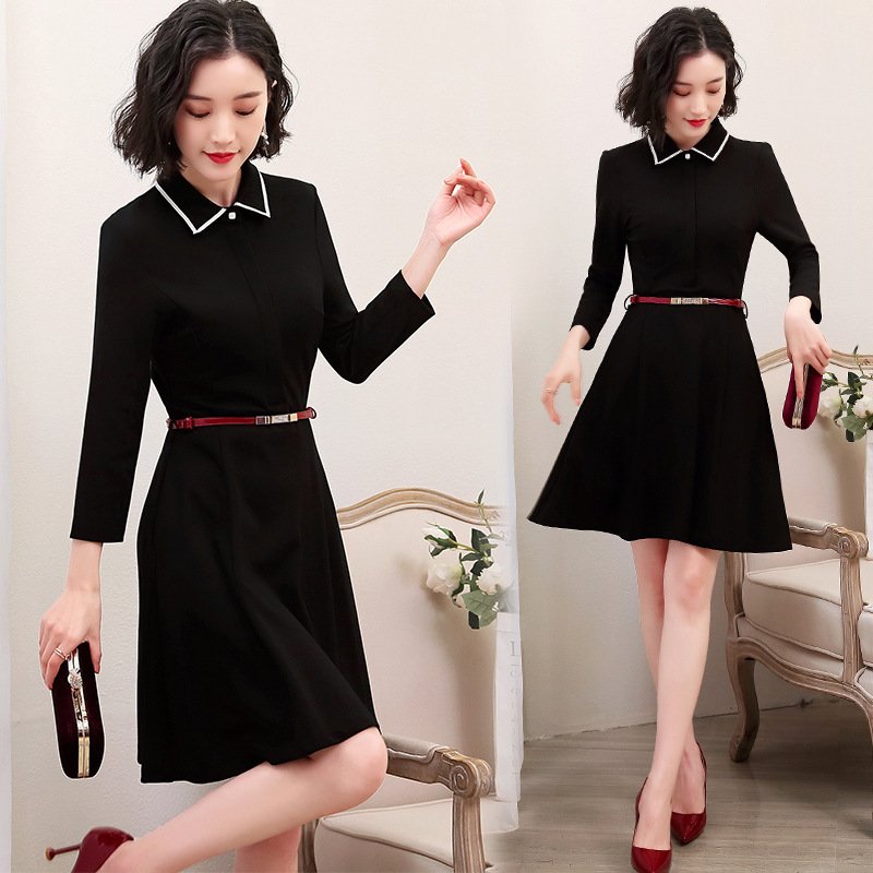 Spring Korean Style Suit Collar Dress High-End White-Collar Professional Formal Wear Women - Image 4
