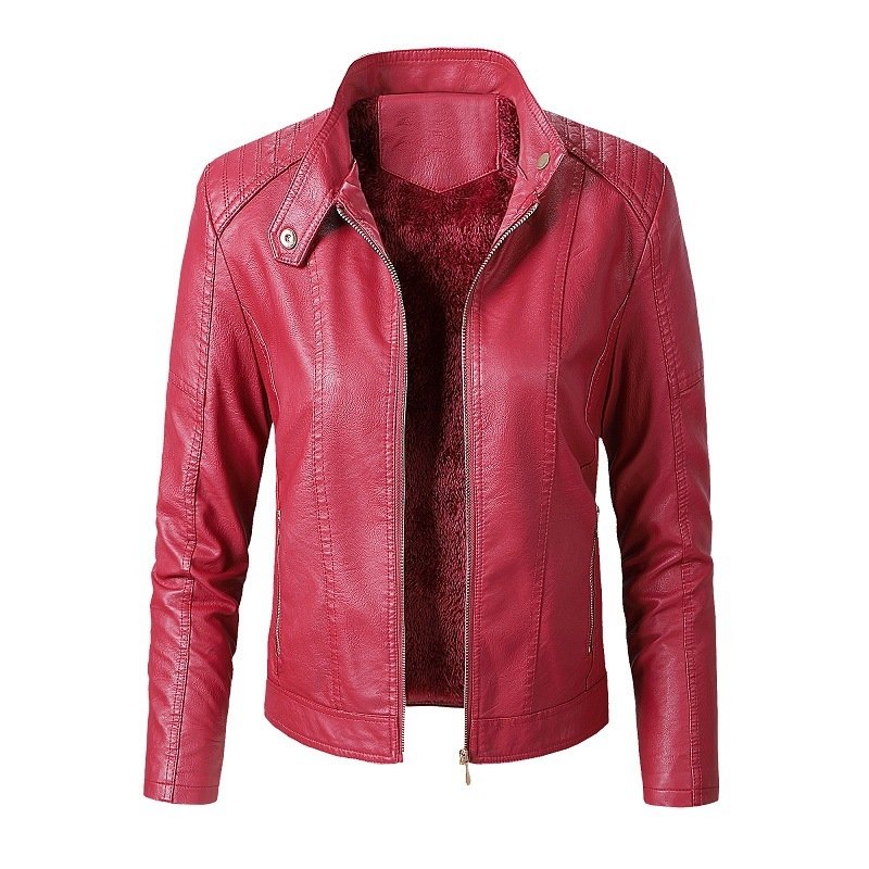 New Women's Leather Jackets Plus Velvet Jackets - Image 4