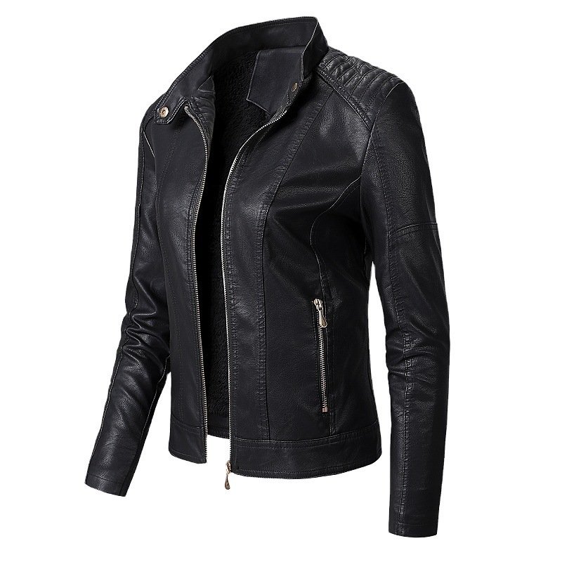 New Women's Leather Jackets Plus Velvet Jackets - Image 3