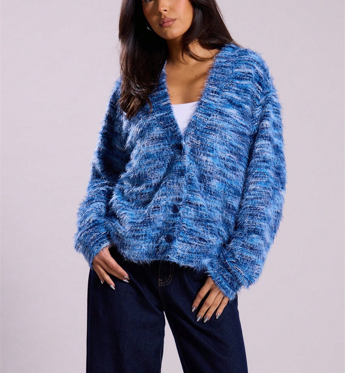 Winter Stripe Knitted Sweater Tops For Women - Image 2