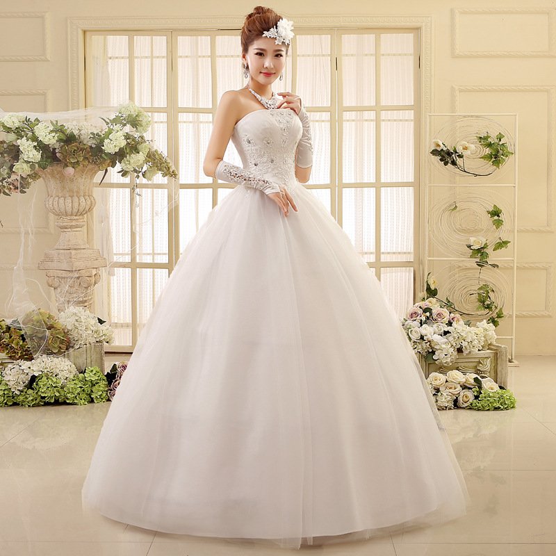 Korean style tube top wedding dress - Image 2