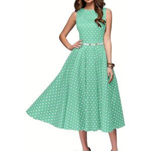 Women's Vintage Polka Dot Cocktail Party Dress