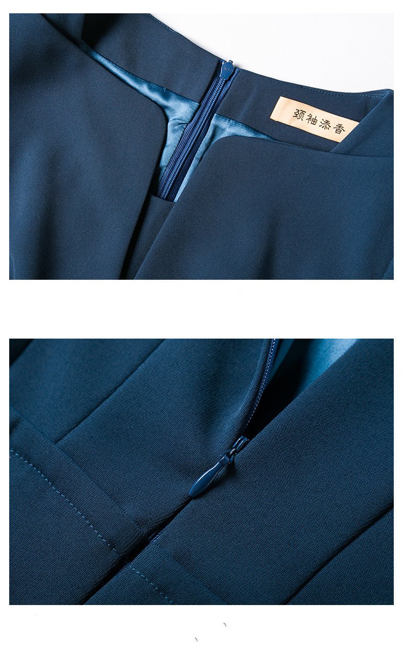 Formal Temperament Elegant And Intellectual Mid-sleeve Red Dress Women - Image 4