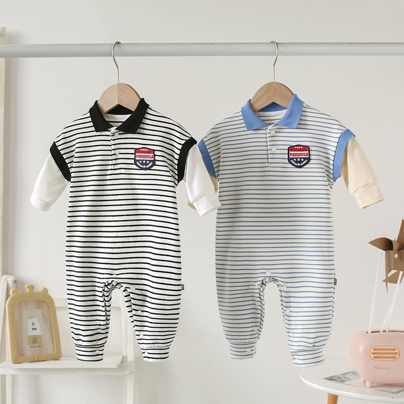 Baby Onesies Striped Male Baby Newborn Clothes - Image 3