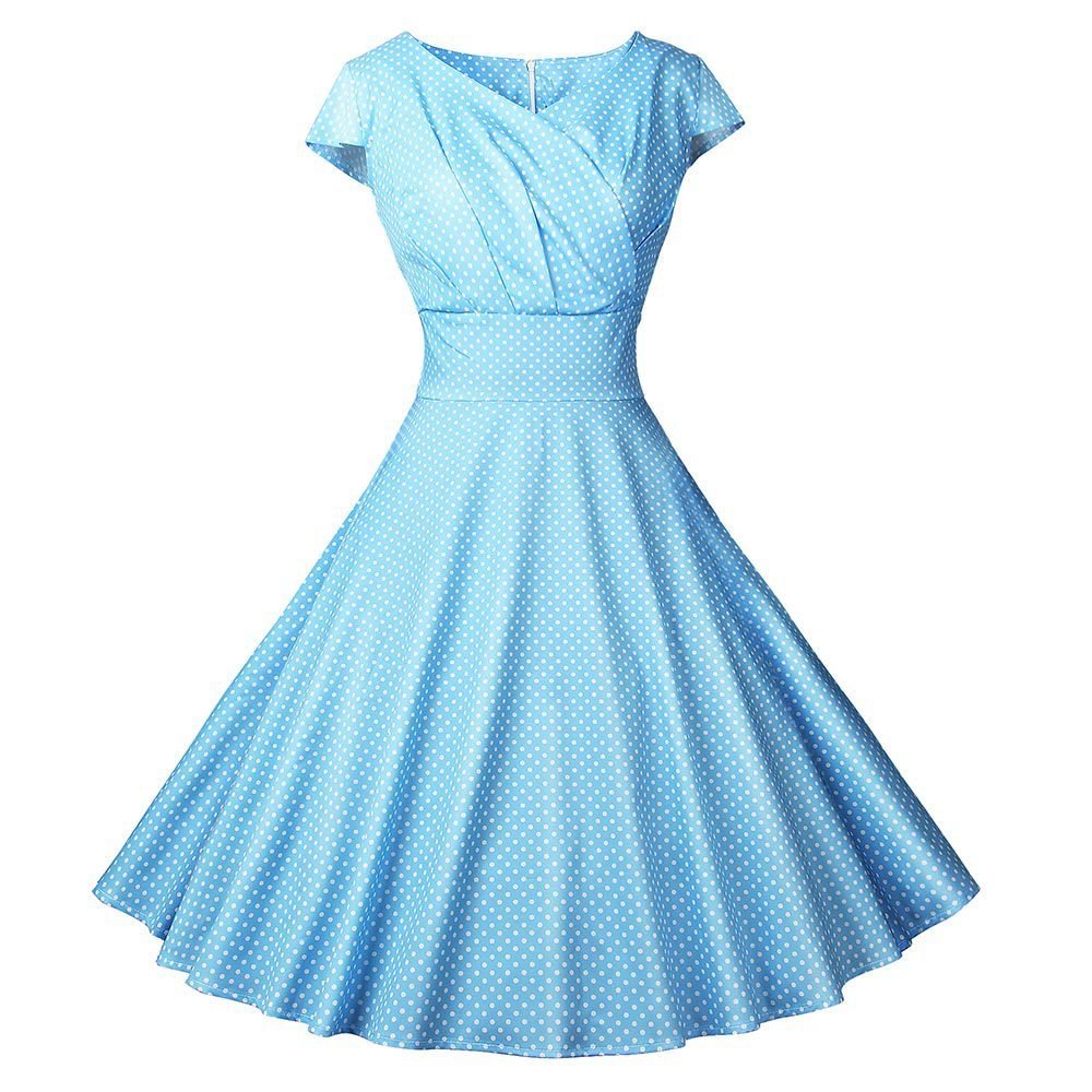 Hepburn Style Vintage Print Dress Cocktail - Image 8