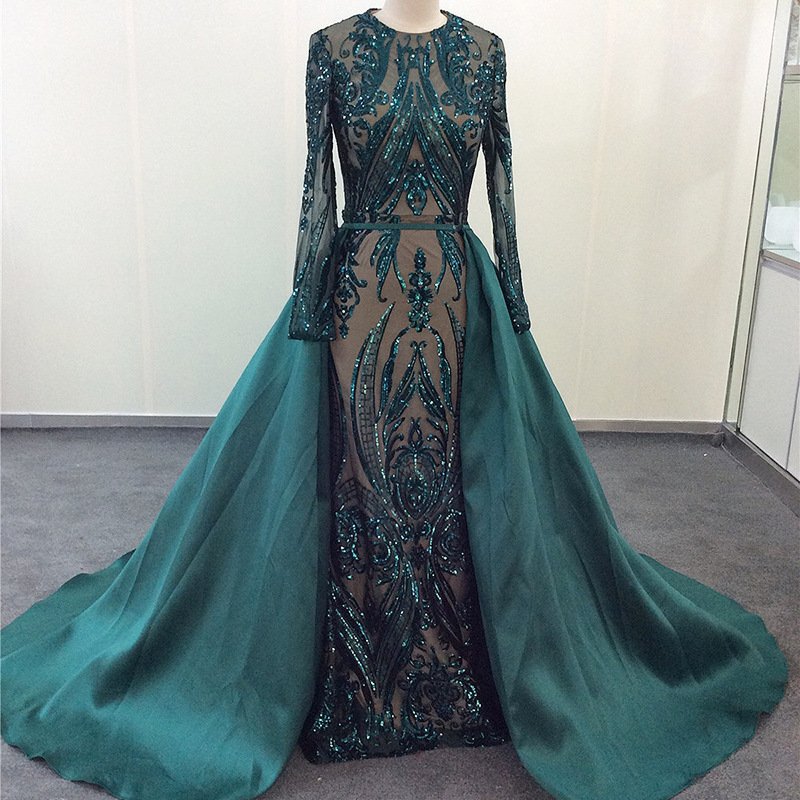 Women's Dark Green Wedding Dress - Image 3