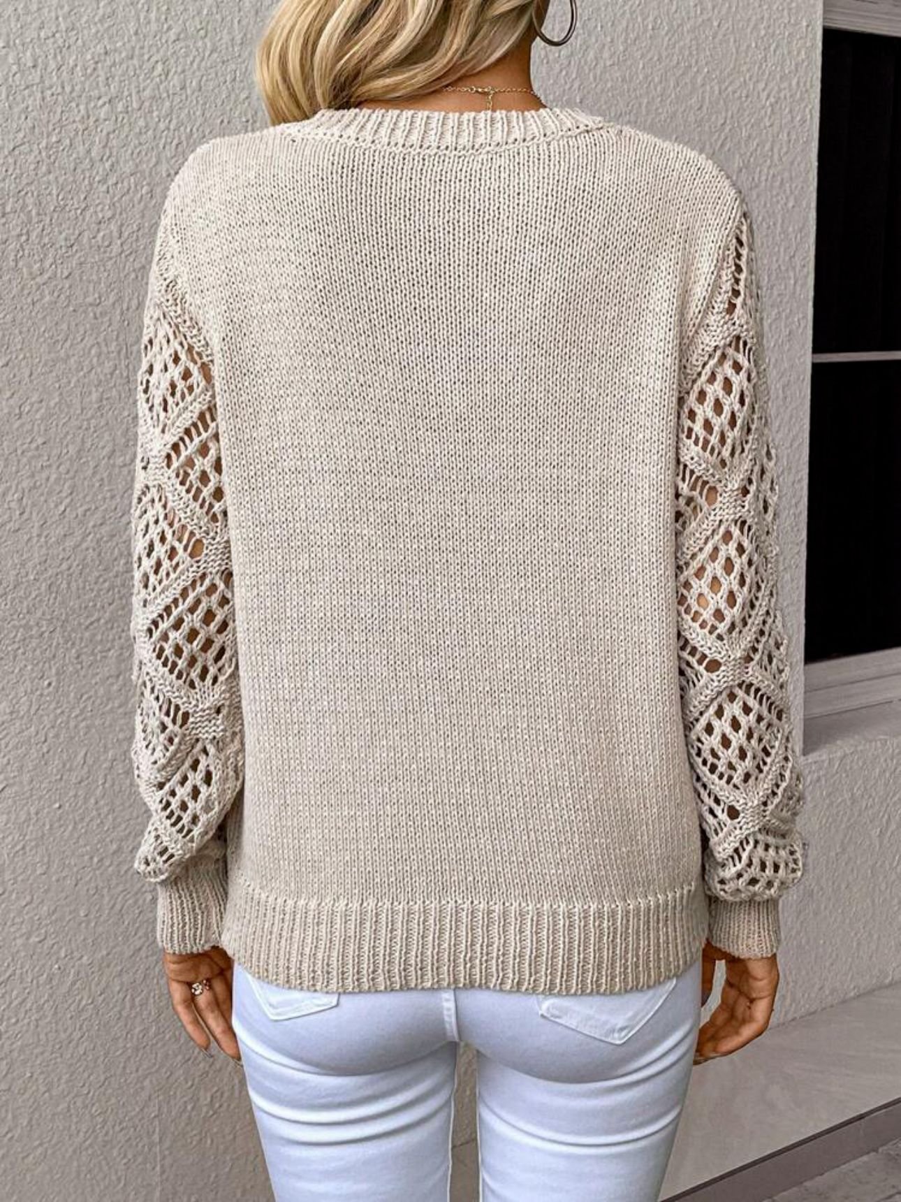 Solid V-neck Pullover Sweater For Women Clothing - Image 9