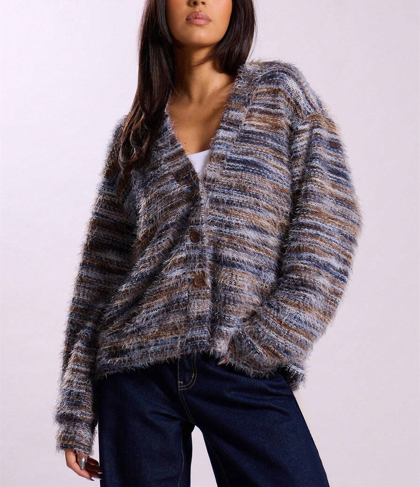Winter Stripe Knitted Sweater Tops For Women - Image 8