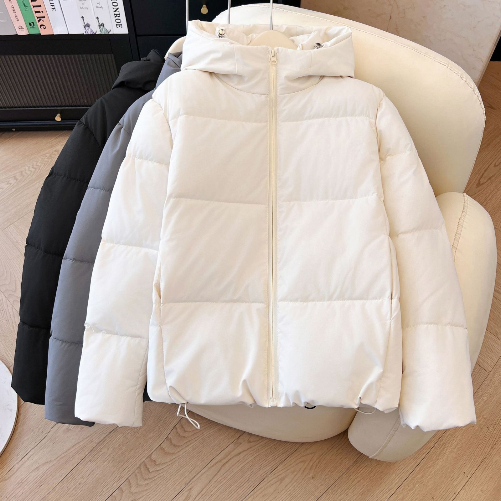 Down Cotton Jacket Windproof Hood - Image 2