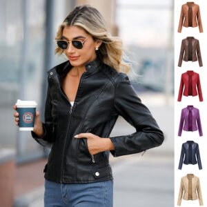 Women's Zip-up Leather Jackets