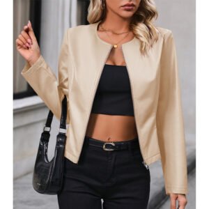 Casual Long-sleeve Solid Color Jacket
