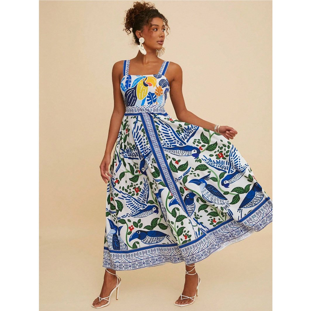 European And American Style Women Printed Formal Dress - Image 4