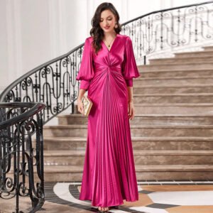 Slim Fit Lantern Sleeve Party Dress