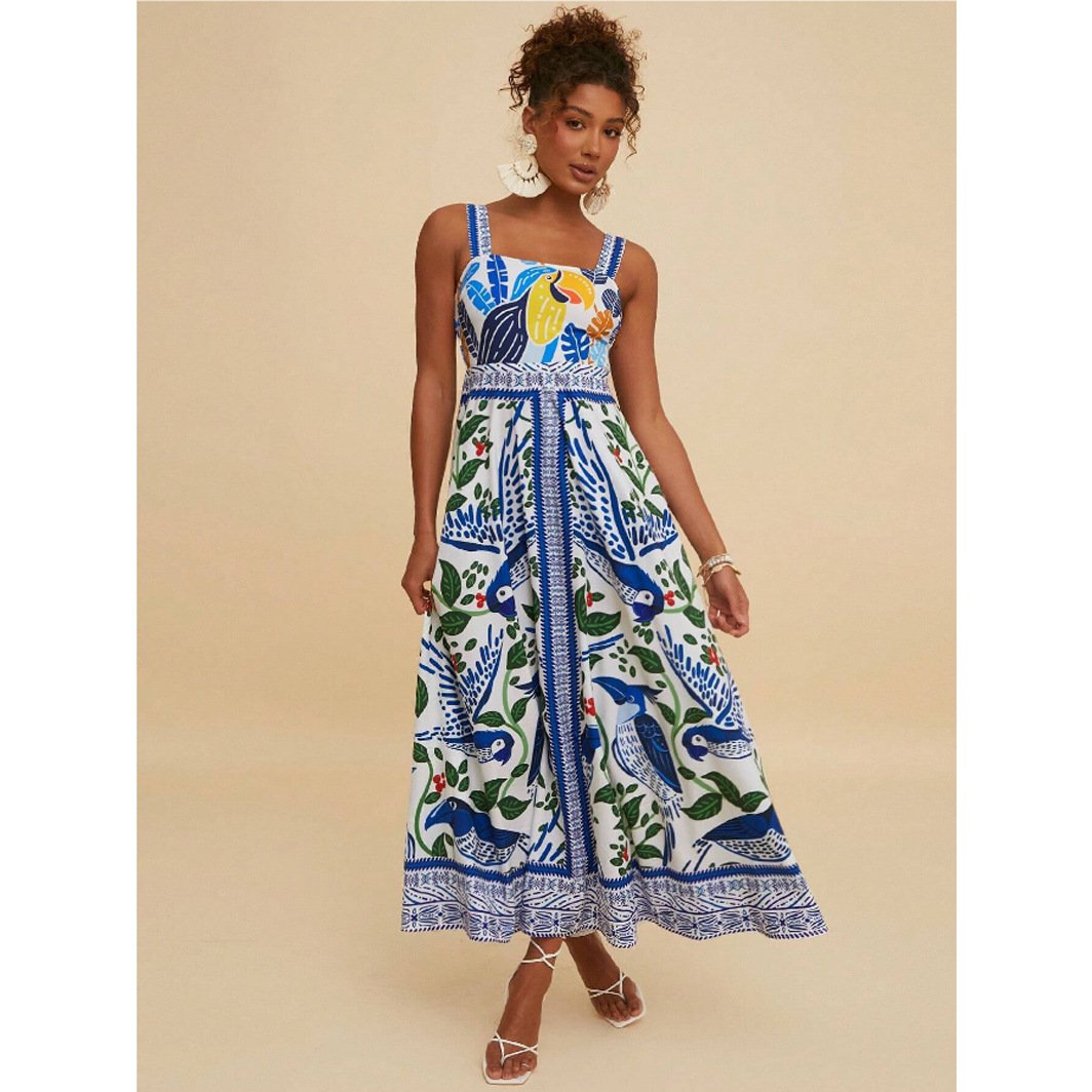 European And American Style Women Printed Formal Dress - Image 7