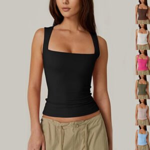 Summer Square-neck Tank Tops For Women Clothing