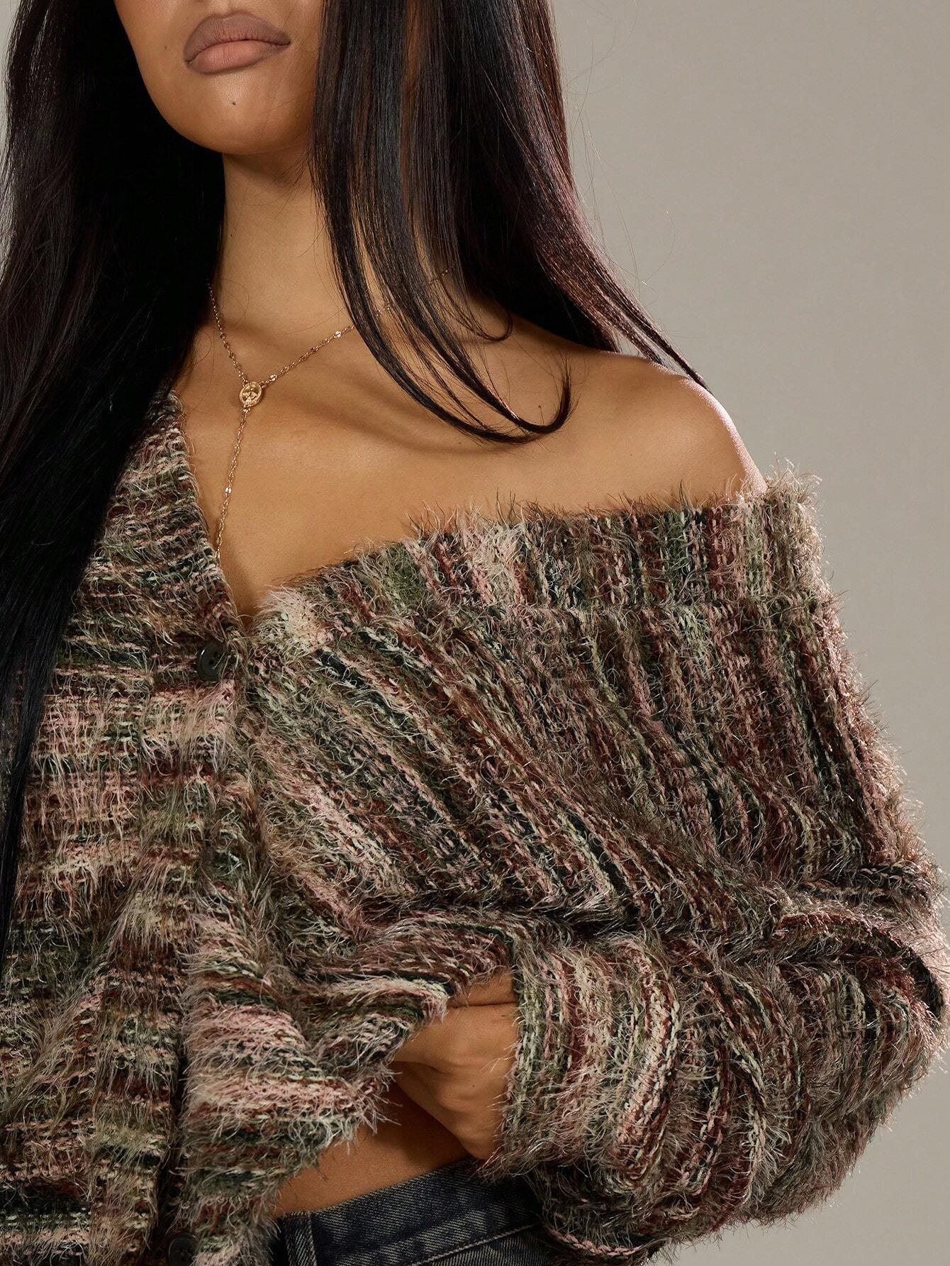 Winter Stripe Knitted Sweater Tops For Women - Image 4