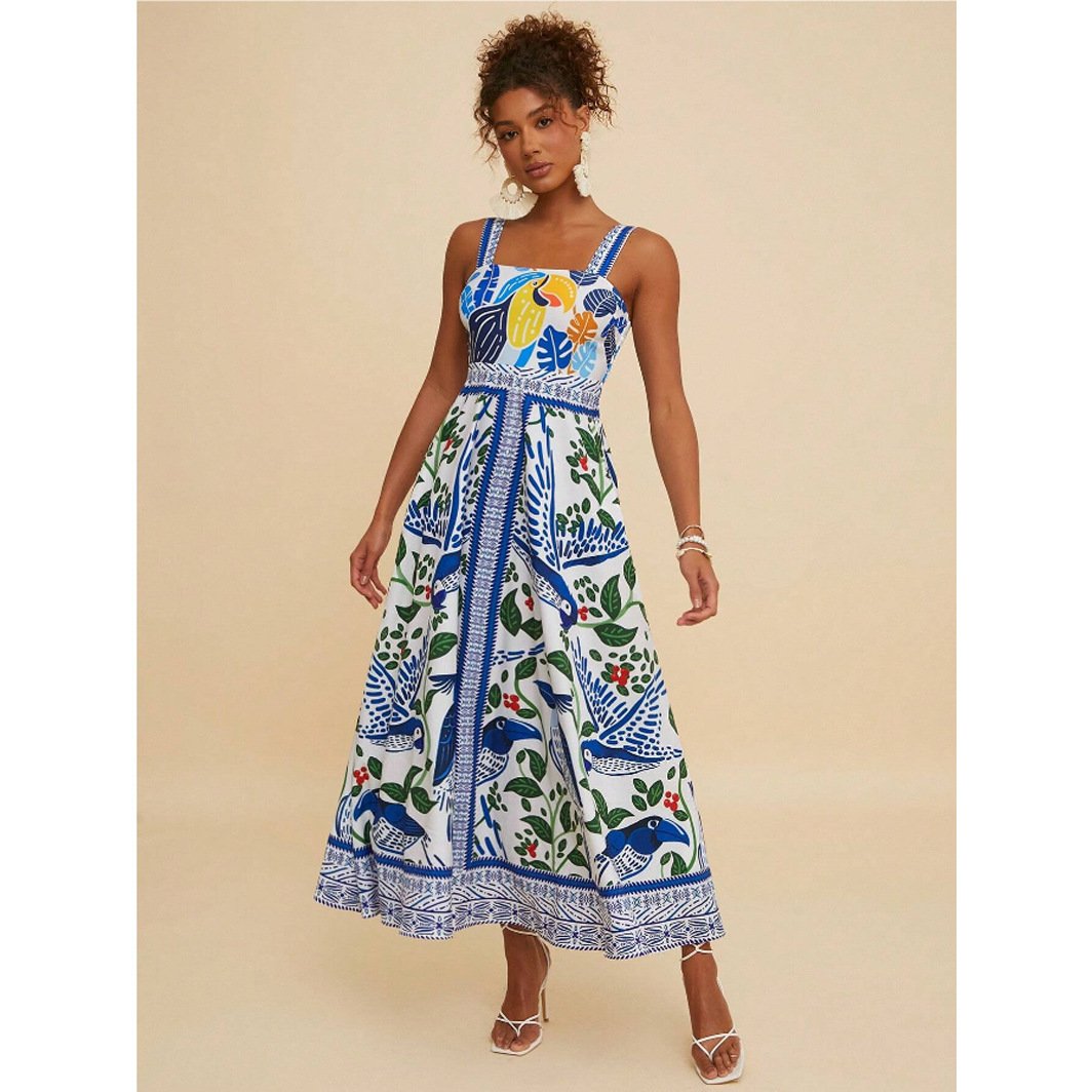 European And American Style Women Printed Formal Dress - Image 6