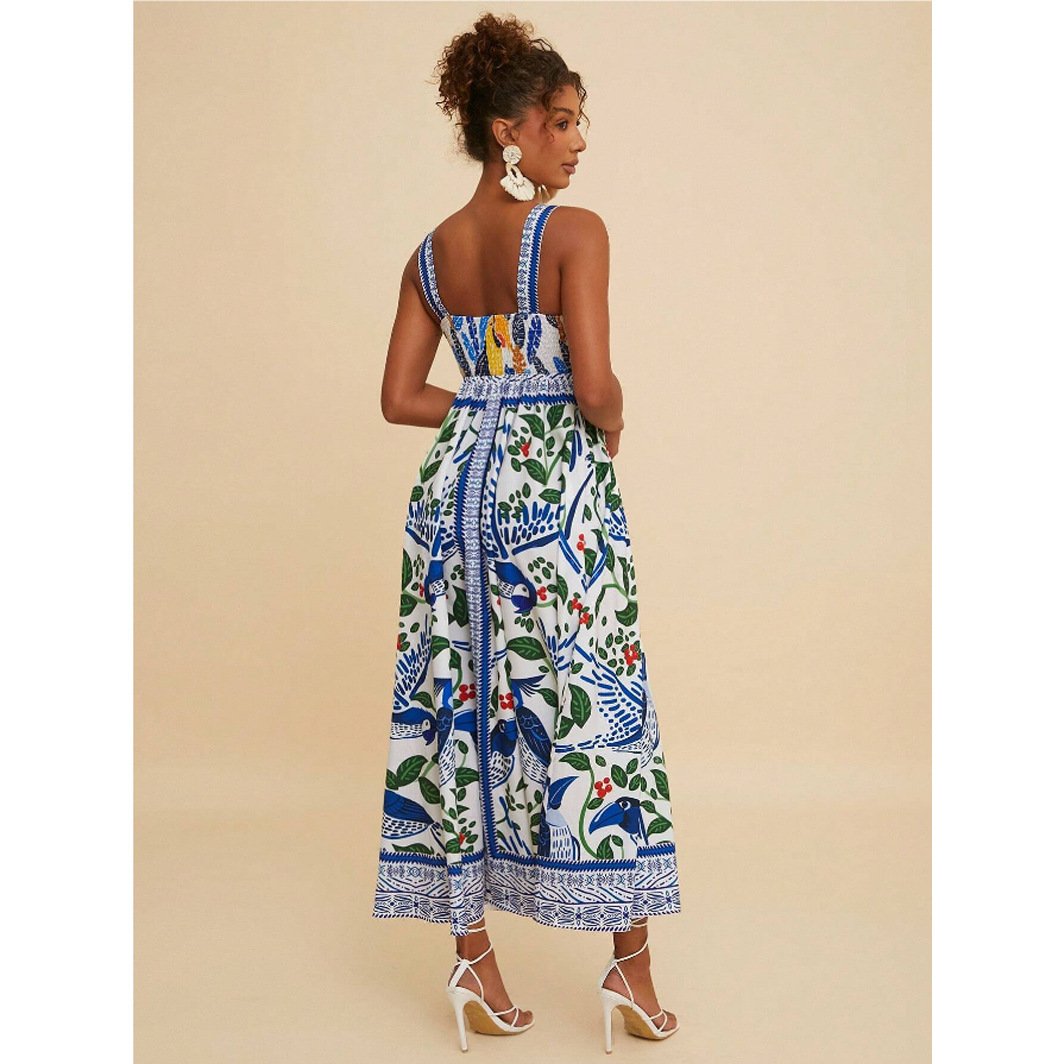 European And American Style Women Printed Formal Dress - Image 2