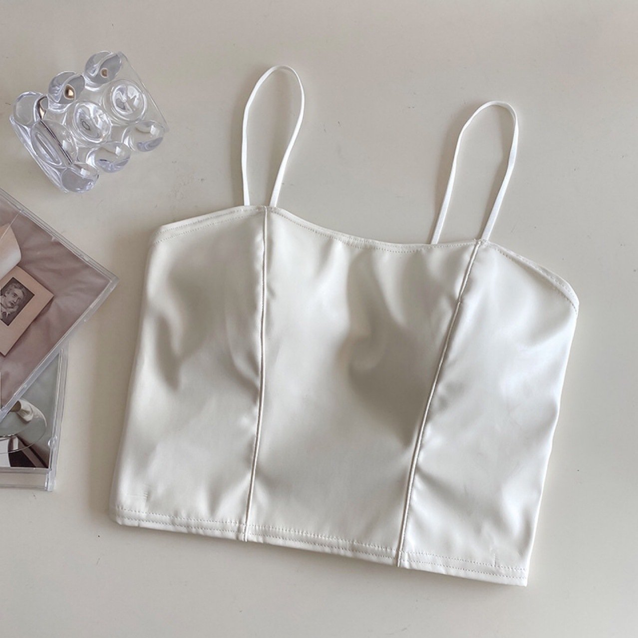 Retro Leather Vest Women Wear Short Stretch - Image 3