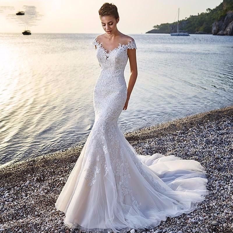 Princess Bride Mermaid Wedding Dress White