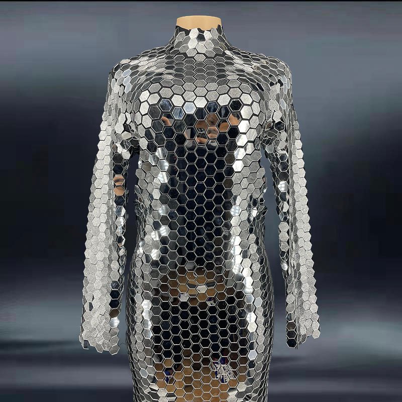 Rhinestone Sequin Party Women's Cocktail Dress Long - Image 3