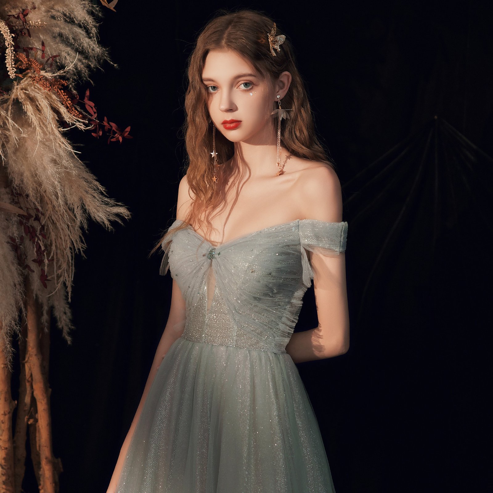 Dresses Ladies Temperament New Bridesmaid Dress Thin White Gauze Skirt - Image 2