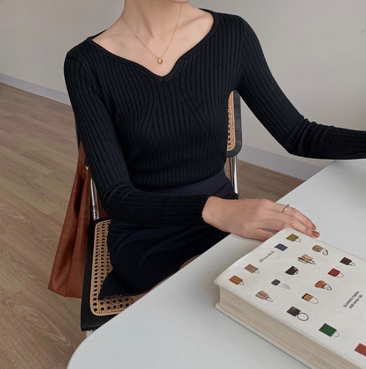 Collar Sweater Women Wear All-match Loose Pullover Knitted Sweater - Image 2