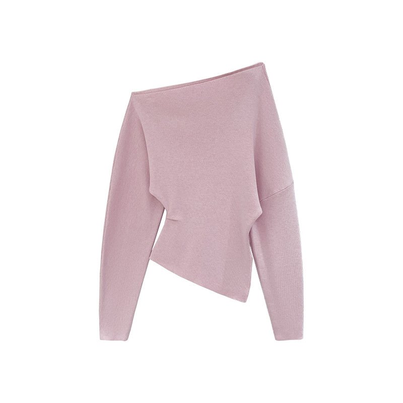 Off-shoulder Western Style Inner Wear Slim Knit Bottoming Shirt For Women - Image 3