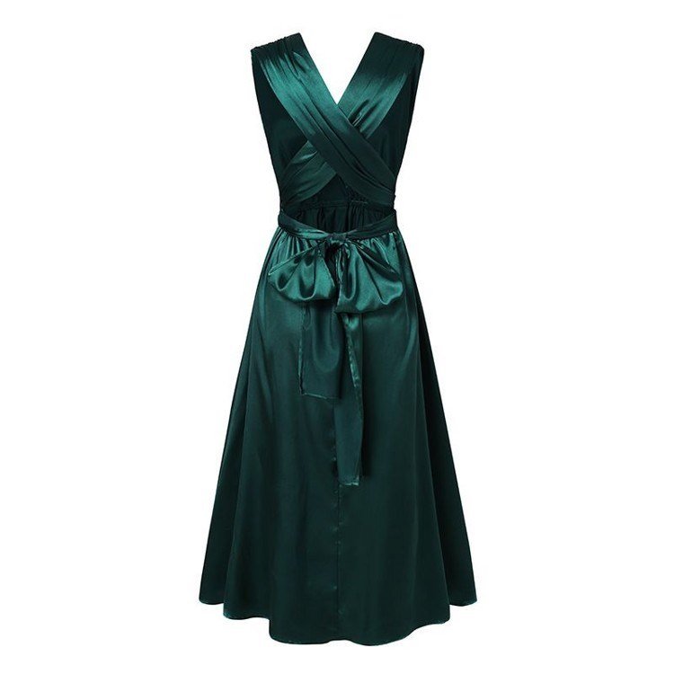 Wrap Hips Women Dresses Long Sleeve Female Robe Bodycon Neck - Image 9