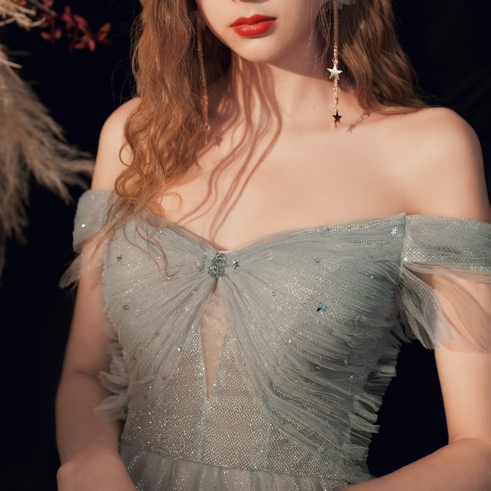 Dresses Ladies Temperament New Bridesmaid Dress Thin White Gauze Skirt - Image 3