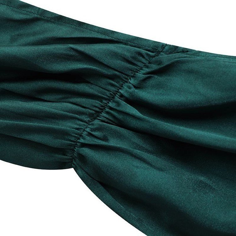 Wrap Hips Women Dresses Long Sleeve Female Robe Bodycon Neck - Image 5