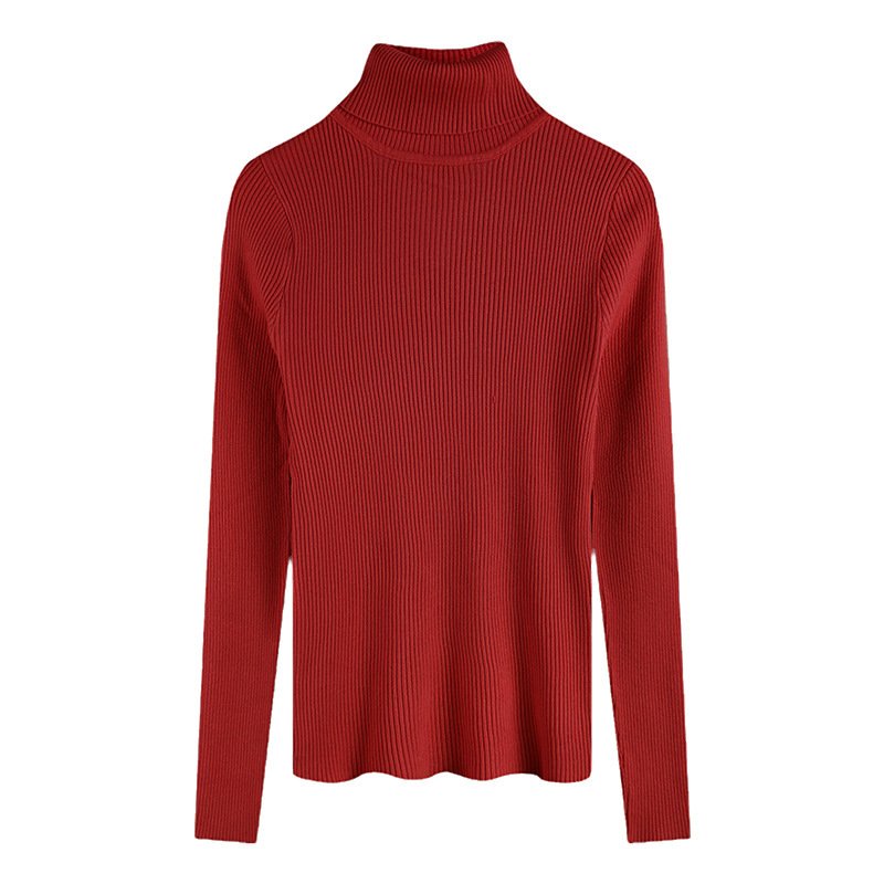 Thickening Inner Wear Skinny Versatile Long Sleeve Thermal Turtleneck Sweater For Women - Image 9