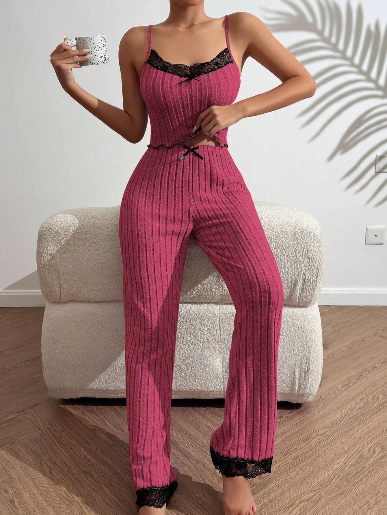 Love Sling Vest Pajamas Women Can Outer Wear Trousers Two-piece Suit - Image 9