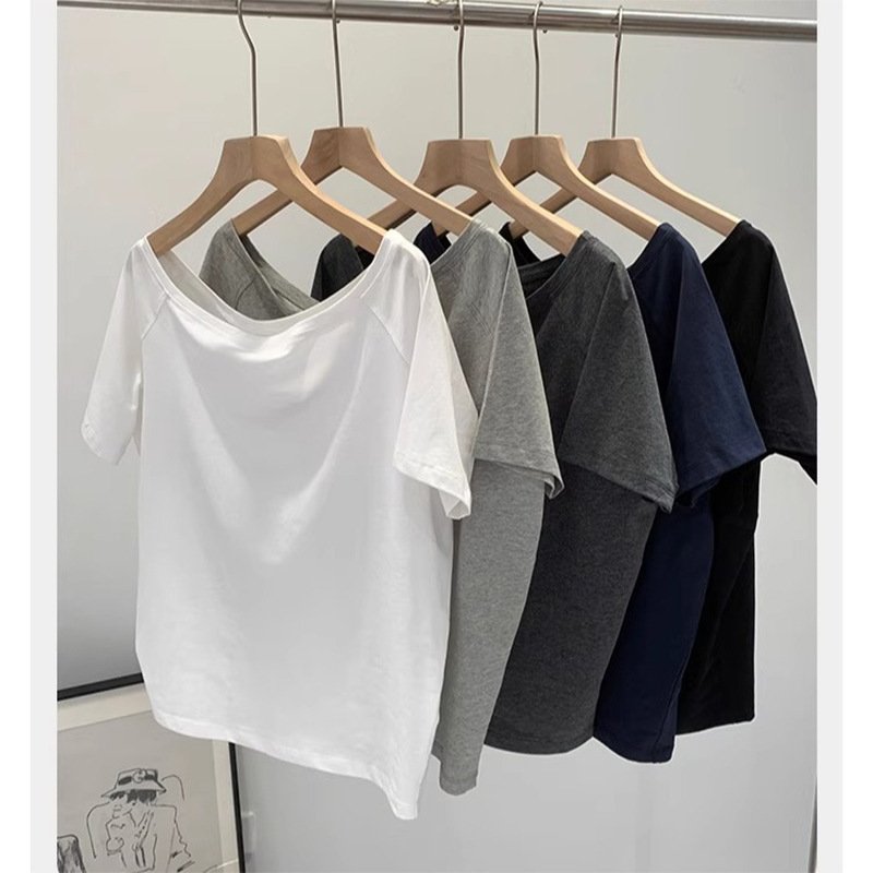 Hot Girl Style Off-neck Oblique Shoulder Tops Women - Image 5