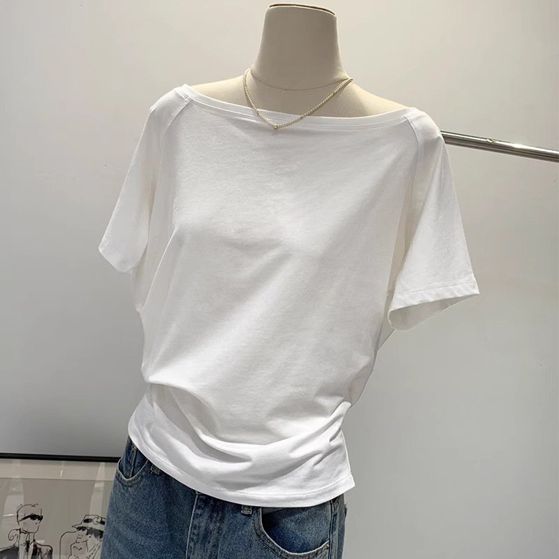 Hot Girl Style Off-neck Oblique Shoulder Tops Women - Image 3