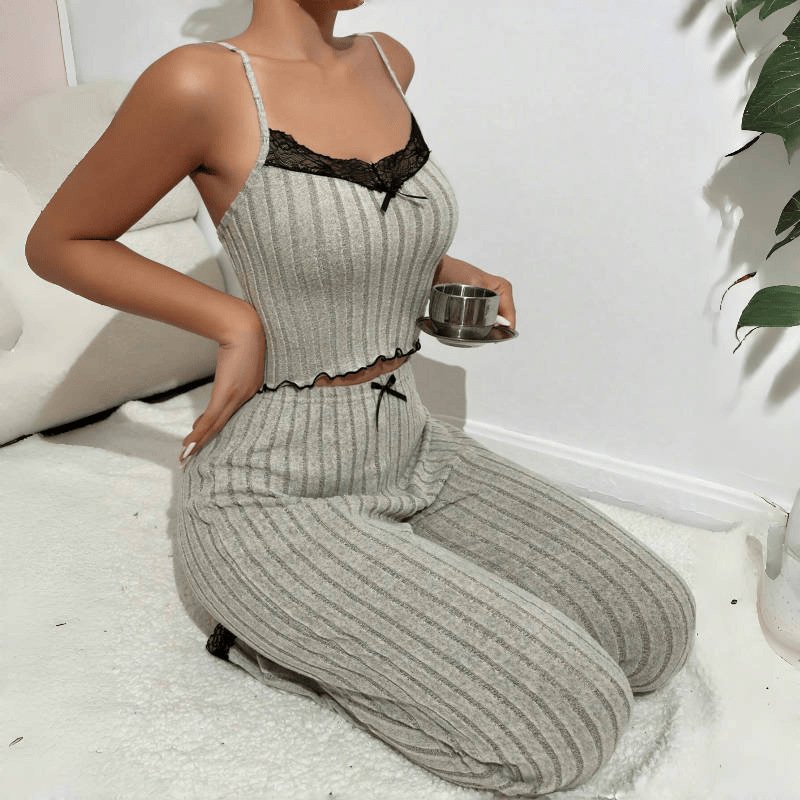 Love Sling Vest Pajamas Women Can Outer Wear Trousers Two-piece Suit - Image 3