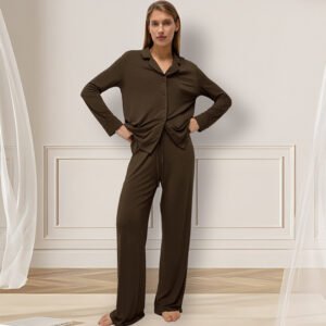 Long Sleeve Long Pants Pajama Set Comfortable Home Wear For Women